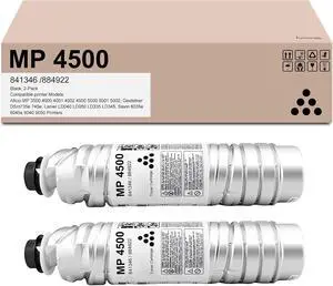 MP 4500 Toner Cartridge Replacement for 841346 MP4500 for Ricoh Aficio MP 3500 4000 4001 4002 4500 5000 5001 5002 Printer (Black, 2-Pack)