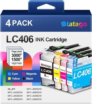 LC406 Ink Cartridges for Brother Printer for Brother LC406 LC406XL Ink Cartridge Work for MFC-J4535DW MFC-J4335DW MFC-J4345DW, MFC-J5855DW MFC-J5955DW, MFC-J6555DW MFC-J6955DW Printer (4 Pack)
