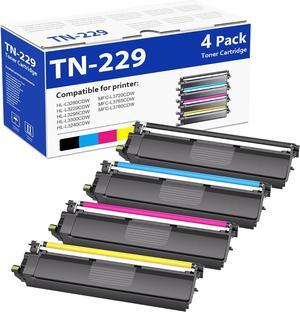 TN229 TN229XL Toner Cartridges 4-Pack Replacement for Brother tn229 Toner cartridges to Work with HL-L3280CDW HL-L3220CDW MFC-L3780CDW MFC-L3720CDW Printer Toner - TN229 TN-229 TN229XL Toner