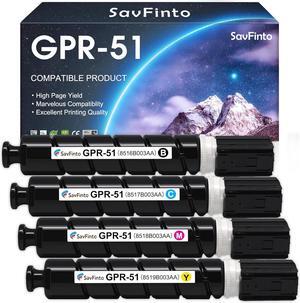 GPR-51 GPR51 Toner Cartridge Replacement   ImageRunner Advance C250 C250iF C255iF C350 C350iF C350P C355iF Printer (8516B003 8517B003 8518B003 8519B003, BCMY, 4-Pack)