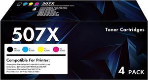 507X 507A Toner Cartridge 4-Pack: Compatible Toner Cartridge Replacement   507A 507X CE400X CE400A CE401A CE402A CE403A Enterprise M551 M551n M551dn M551xh M570dn M570dw M575f Printer
