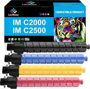 Ennovor LeciRoba Compatible IM C2500 C2000 Toner Cartridge Replacement for Ricoh 842307 842310 842309 842308 for Ricoh IM C2500 IM C2000 Printer (4-Packs, B/M/C/Y)