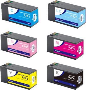 PP100 PP50 Ink Compatible for Epson PJIC1 PJIC2 PJIC3 PJIC4 PJIC5 PJIC6 DiscProducer PP-100 PP-50 (Black, Cyan, Magenta, Yellow, Light Cyan, Light Magenta, 6 Pack)