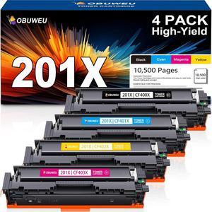 201X High Yield Toner Cartridges Compatible   201X Toner Cartridges 4 Pack CF400X CF401X CF402X CF403X for Color Pro MFP M277dw M252dw M277n M277c6 Printer Black/Cyan/Yellow/Magenta