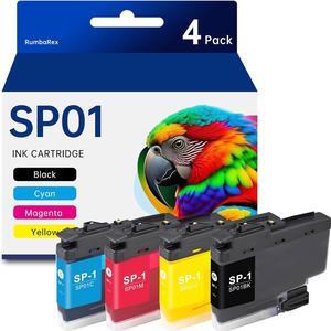 SP01 SP-1 Sublimation Ink Cartridge 4-Pack SP01BKS SP01CS SP01MS SP01YS Replacement for Brother SP01 SP1 Sublimation Ink Cartridge for Thermo Sublimation SP-1 Printer Ink