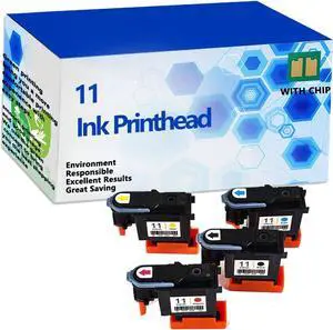 11 Ink Printhead C4810A C4811A C4812A C4813A Replacement   Designjet 500 510 800 100 110 70 9110 9120 9130 Printers,4 MYCBK-1 Pack