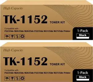 TK-1152 TK1152 Toner Cartridge 1T02RV0US0 Black toner Compatible with Kyo cera ECOSYS P2235dn P2235dw M2135dn M2635dn M2635dw M2735dw Printers(2 Black)