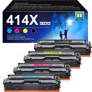 414X Toner Cartridge 4 Pack 414A (with CHIP) | Compatible with HP Color Laserjet Pro MFP M479fdw, MFP M454dw Color, Laserj Pro MFP M479fdn | W2020X