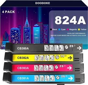 824A CB380A CB381A CB382A CB383A Toner Cartridge Compatible   Color CP6015 CM6030 CM6040 Printer (Black Cyan Magenta Yellow, 4-Pack)