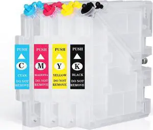 KHY Empty Refillable Ink Cartridges Remanufactured with Sublijet Virtuoso Sawgrass SG500 and SG1000 Printer with High Capacity One Time Chips 4pcs(BK Y C M)