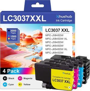 LC3037 LC3037XXL Super High-Yield Ink Cartridges Replacement for Brother LC3037 XXL LC3037BK LC3037C LC3037M LC3037Y Ink Cartridges for MFC-J5845DW MFC-J5945DW MFC-J6545DW MFC-J6945DW Printer, 4 Pack