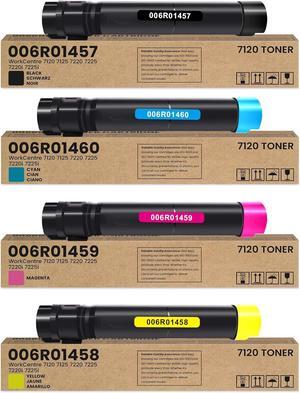 7120 7125 7220 7225 Toner Cartridge 4-Pack Replacement for Xerox 006R01457 006R01458 006R01459 006R01460 Toner Cartridge for WorkCentre 7120 7125 7220 7220i 7225 7225i Printer Ink