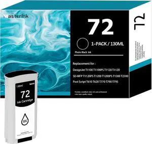 Ennovor 72 Photo Black Ink Cartridge C9370A Compatible with HP DesignJet T770 T790 T795 T610 T620 T1100 T1120 T1200 T1300 T2300 (130-ml, 1-Pack)
