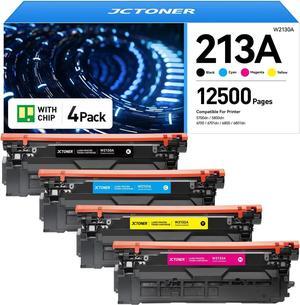 213A Toner Cartridge 4 Pack with Chip Compatible   213A 213X W2130X W2130A Replacement   Color Laserjet Enterprise 5700dn MFP 5800dn 6700 6701dn MFP 6800 6801dn Printer Ink Copier Scanner