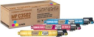 3 Pack MP C3502 C/M/Y Toner Cartridge | Replacement for Ricoh MP C3502 Work with Aficio MP C3002 MP C3502 Savin MP C3002 MP C3502 | 841650 841649 841648