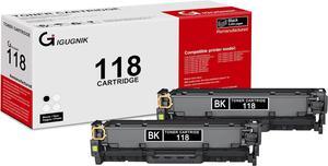 2 Pack of 118 2662B001 Black Toner Cartridge High Yield 5,000 Pages with Chip CRG-118 Compatible Remanufactured   Color ImageClass MF8380Cdw MF722Cw MF727CDW MF722Cw LBP7200C LBP7600C Printer