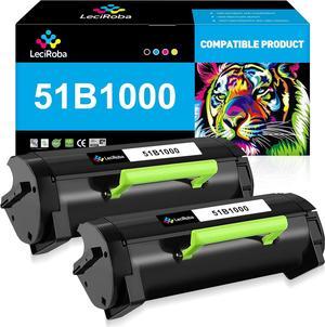 LeciRoba 51B1000 Toner Cartridge for Lexmark MS417 MS417dn MS517 MS517dn MS617 MS617dn MS317 MS317dn MX317 MX317dn MX417 MX417de MX517 MX517de MX617 MX617de Printer (Black, Up to 2.5K Pages, 2-Packs)