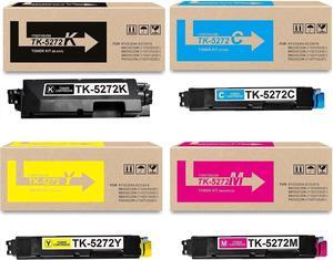 4 Pack TK-5272 Compatible for Kyocera ECOSYS M6235cidn M6630cidn M6635cidn P6230cdn Printers for Kyocera TK5272 TK-5272K TK-5272C TK-5272M TK-5272Y (Black,Cyan,Yellow,Magenta)