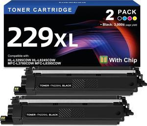 TN229XL Black Toner Cartridge Replacement for Brother TN229XL TN229 Black Toner Cartridge Works for Brother HL-L3220CDW HL-L3280CDW HL-L8245CDW DCP-L3560CDW MFC-L3720CDW MFC-L3780CDW Printers - 2 Pack