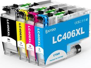 Skydo LC406XL Ink Cartridges for Brother LC406 XL LC406XL LC 406 Replacement Work for Brother MFC-j4335DW MFC-j6555DW MFC-j4535DW MFC-j5855DW Printer(Black, Cyan, Magenta, Yellow, 4 Packs)