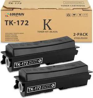 TK-172 TK172 Black Toner Cartridge (2-Pack) - TK-172 Toner Cartridge 1T02LZ0US0 (7,600 Pages / Pack) Replacement for Kyocera ECOSYS P2135d P2135dn FS-1320D FS-1370DN Printer