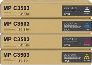 MP C3503 C3003 Toner Cartridge set (4 Pack, 1BK/1C/1M/1Y) : Lovn 841813 841816 841815 841814 Toner Cartridge Replacement for Ricoh Aficio/Lanier/Savin MP C3003 MP C3503 MP C3004 MP C3504 Printer