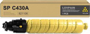 SP C430A Yellow Toner Cartridge (1-Pack) - Lovn Compatible SP C430A 821106 Yellow Toner Cartridge (Up to 21,500 Pages) Replacement for Ricoh Aficio SP C430A C440DN C430DN C431DNHT C431DNHW Printer