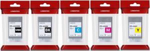 High Yield PFI-030 PFI030 Ink Cartridge 55-ml Set Compatible PFI-030MBK PFI-030BK PFI-030C PFI-030M PFI-030Y Replacement for imagePROGRAF TA-20 TA-30 TM-240 TM-340 Printer (5Pack)