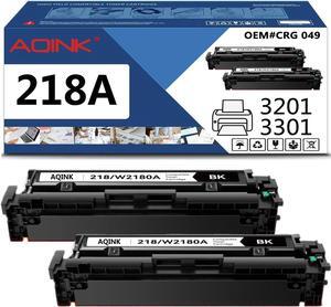 218A W2180A Black Toner Cartridges (NO CHIP) : 2 Pack High Yield 3201dw 3301fdw Replacement   218A W2180A Ink for Color Laserjet Pro 3201dwMFP 3301fdw3301sdw3301cdw (NO CHIP, 2,600 Pages)
