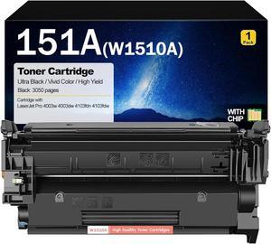 Compatible   151A W1510A Toner Cartridges (with Chip) Replacement   151A W1510A 151X W1510X   Laserjet Pro 4003w 4003dw 4103fdn 4103fdw Printers 1 Pack