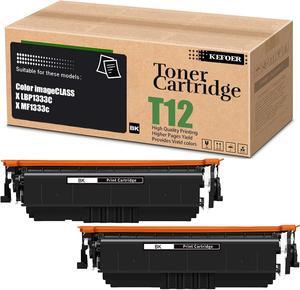 T12 Toner Cartridge High Yield Replacement Compatible   T12BK T12C T12M T12Y Work for Color ImageCLASS X LBP1333C X MF1333c Printer (2Pack Black)