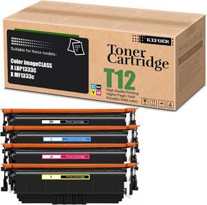 T12 Toner Cartridge High Yield Replacement Compatible   T12BK T12C T12M T12Y Work for Color ImageCLASS X LBP1333C X MF1333c Printer (4Pack Black+Cyan+Yellow+Magenta)