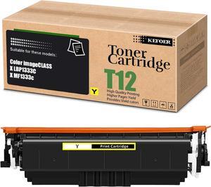 T12 Toner Cartridge High Yield Replacement Compatible   T12BK T12C T12M T12Y Work for Color ImageCLASS X LBP1333C X MF1333c Printer (1-Pack Yellow)