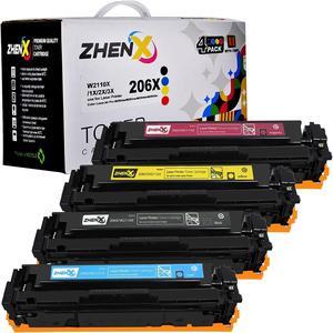 206X Toner Cartridges 4 Pack (with Chip) Compatible with HP 206X 206A, Replacement for Color Laserjet Pro MFP M283fdw M283cdw M283fdn M282nw, Color Pro M255 M255dw M255nw Toner Printers Ink (B/C/Y/M)