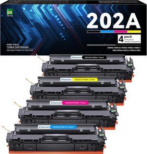 202A Toner Cartridges 4 Pack Replacement   202A 202X Toner Cartridges Work with Color Pro MFP M 281fdw M281cdw M281fdn M254dw M254dn Printer Toner 202A | CF500A