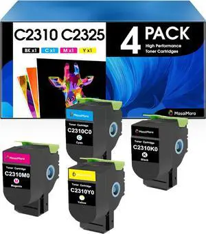 MasaiMara Compatible Toner Cartridges for Lexmark C2310 C2310K0 C2310C0 C2310M0 C2310Y0 for Lexmark C2325dw C2425dw C2535dw MC2325adw MC2425adw MC2640adwe Printer (Black Cyan Magenta Yellow, 4-Pack)
