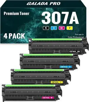 307A 307 A Compatible Toner Cartridge High Yield Replacement   307A CE740A CE741A CE742A CE743A for CP5225 CP5225n CP5225dn Printer (1Black 1Cyan 1Yellow 1Magenta)