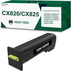 CX825 CS820 Black Toner Cartridge Remanufactured CX820 Black Toner Cartridge Set Replacement for Lexmark CX825de CX820dtfe CX825dte CX820de CX825dtfe CS820de CS820dtfe CS820dt CS820 CX820 CX825 CX860