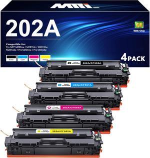 202A Toner Cartridges, 4 Pack Replacement   202A 202X CF500A CF501A CF502A CF503A Toner to use with Color Pro MFP M280nw, M281fdn, M281fdw, Pro M254nw, M254dw Printer Toner