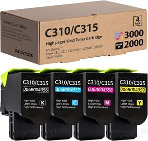 C310 C315 Remanufactured Toner Cartridge Replacement for Xerox C310 C315 006R004356 006R004357 006R004358 006R004359 for Xerox C310 C310DNI C310DNIM C315 C315DNI Laser Printer (4-Pack)