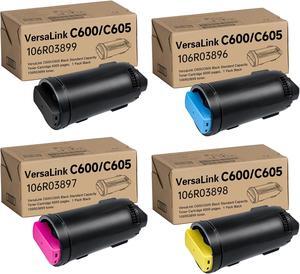 Versalink C600 C605 Remanufactured Toner Cartridge Replacement for Xerox C600 C605 C600N 106R03896 106R03897 106R03898 106R03899. (4 Pack)