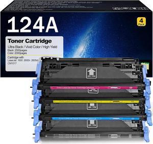124A Compatible Toner Cartridge Replacement   124A Q6000A Q6001A Q6003A Q6002A Toner Cartridges   Color Laserjet 1600 2600n 2605dn 2605dtn CM1015 CM1017 Pr Combo Pack