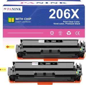 Compatible 206X Black Toner Cartridges Replacement   206A Black 206X Black W2110A W2110X   Color Pro MFP M283fdw M255dw M283cdw M283 M255 Toner Printer (2 Black,with Chip)