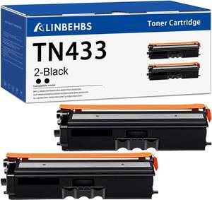 TN433BK TN 433 Toner Replacement for Brother TN433BK High Yield, Comaptible with MFC-L8900CDW Toner HL-L8360CDW HL-L8360CDWT HL-L8260CDW HL-L9310CDW MFC-L9570CDW Printer, TN433 Black 2 Pack