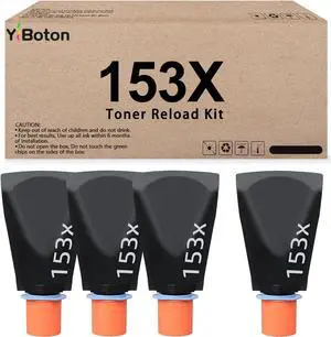 153X Black High-Yield Toner Reload kit Compatible for Tank1504 1504w 2504 2504dw MFP 1604 1604w 2604 2604dw 2604sdw 2606dw Printer,(4-Pack W1530X)