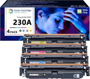 230A Toner Cartridges Compatible   230A W2300A W2301A W2302A W2303A Toner Replacement   Color Laserjet Pro 4203dw MFP 4303fdw Printers 4 Pack