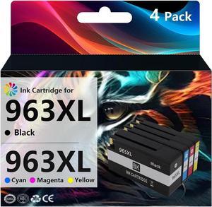 963XL Ink Cartridges Compatible   963XL Ink Cartridge Compatible   OfficeJet Pro 9010 9012 9013 9014 9015 9016 9018 Printer (1Black,1Cyan,1Magenta,1Yellow)