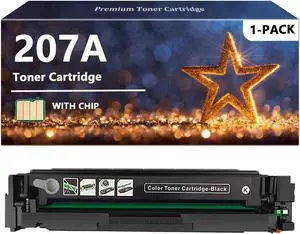 207A Black Toner Cartridges Compatible for HP 207A W2210A Toner Cartridge, Quality Toner for HP Color Pro M255dw M255nw MFP M282nw M283 Series, 1 Pack Black