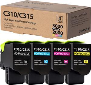 C310 C315 Toner Cartridge Compatible for Xerox C310 C315 Xerox 006R004356 006R004357 006R004358 006R004359 Xerox C310 C310DNI C310DNIM C315 C315DNI Laser Printer (C/M/Y/BK, 4-Pack)