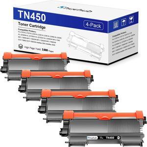 TN450 Black Toner Cartridge Replactment for Brother TN-450 TN420 TN-420 Toner for HL-2270DW HL-2230 HL-2240D HL-2280DW MFC-7360N MFC-7860DW DCP-7065DN Intellifax 2840 2940 Printer - 4 Pack
